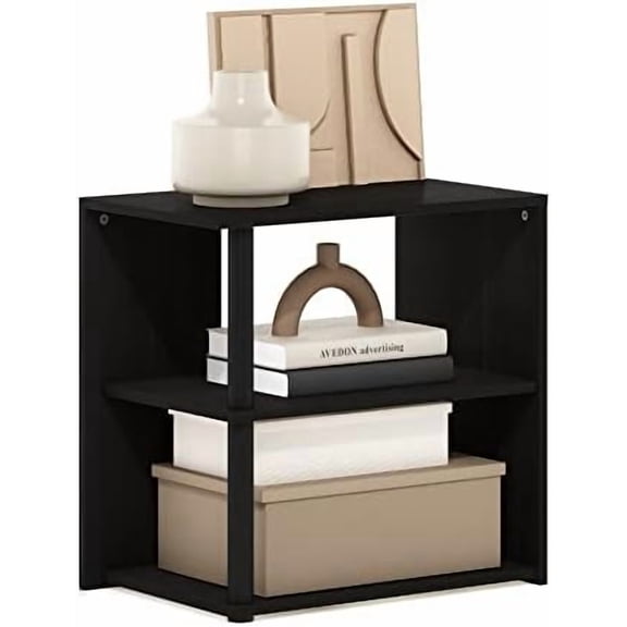 Romain Side Table, 2-Tier End Table with Open Shelf, Night Stand, Bedside Table, for Living Room, Bedroom, Espresso