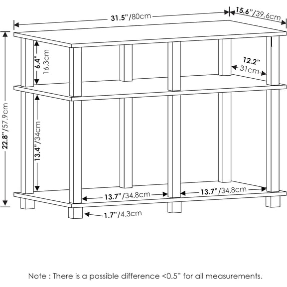 Romain Turn-N-Tube Stand for TV up to 40 Inch, 40-Inch, French Oak/Black