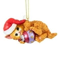 thumbnail image 1 of Roman 1.25In Cat Wearing Santa Hat, Polyresin, Kitten Feline 137020 Orange, 1 of 3
