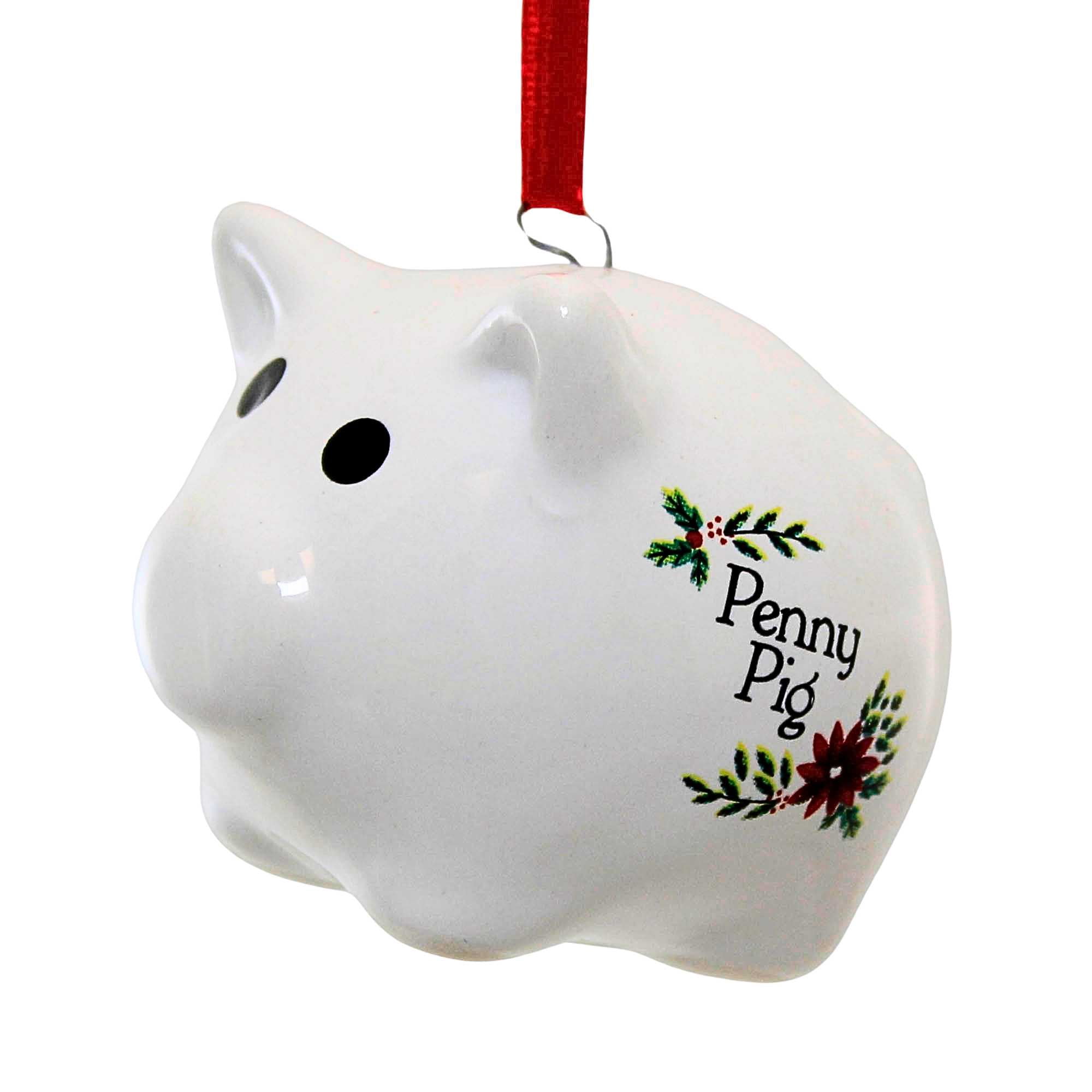 Roman 1.50In Penny Pig Ornament, Porcelain, Small Bank Pennies 135661