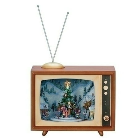 Roman 10" LED Lighted Musical Carolers TV Box Christmas Tabletop Decoration