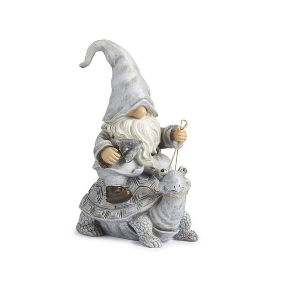 Roman 11.5" Gnome Riding Turtle Garden Statue