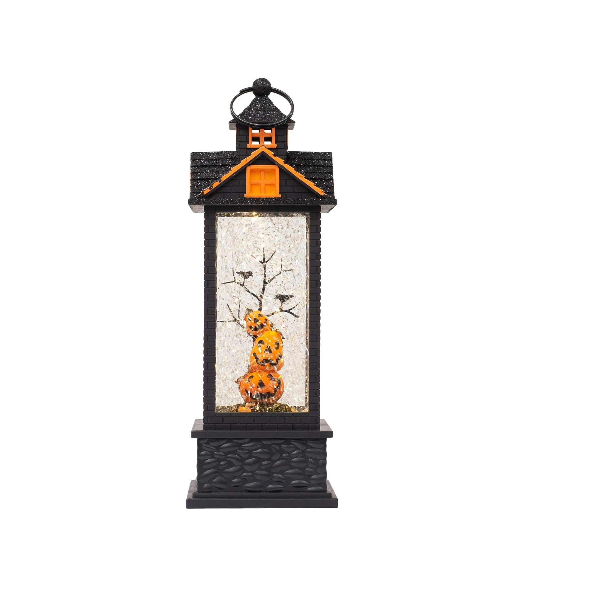 11.75" Fall-Themed LED Jack-o'-lantern Plastic Centerpiece