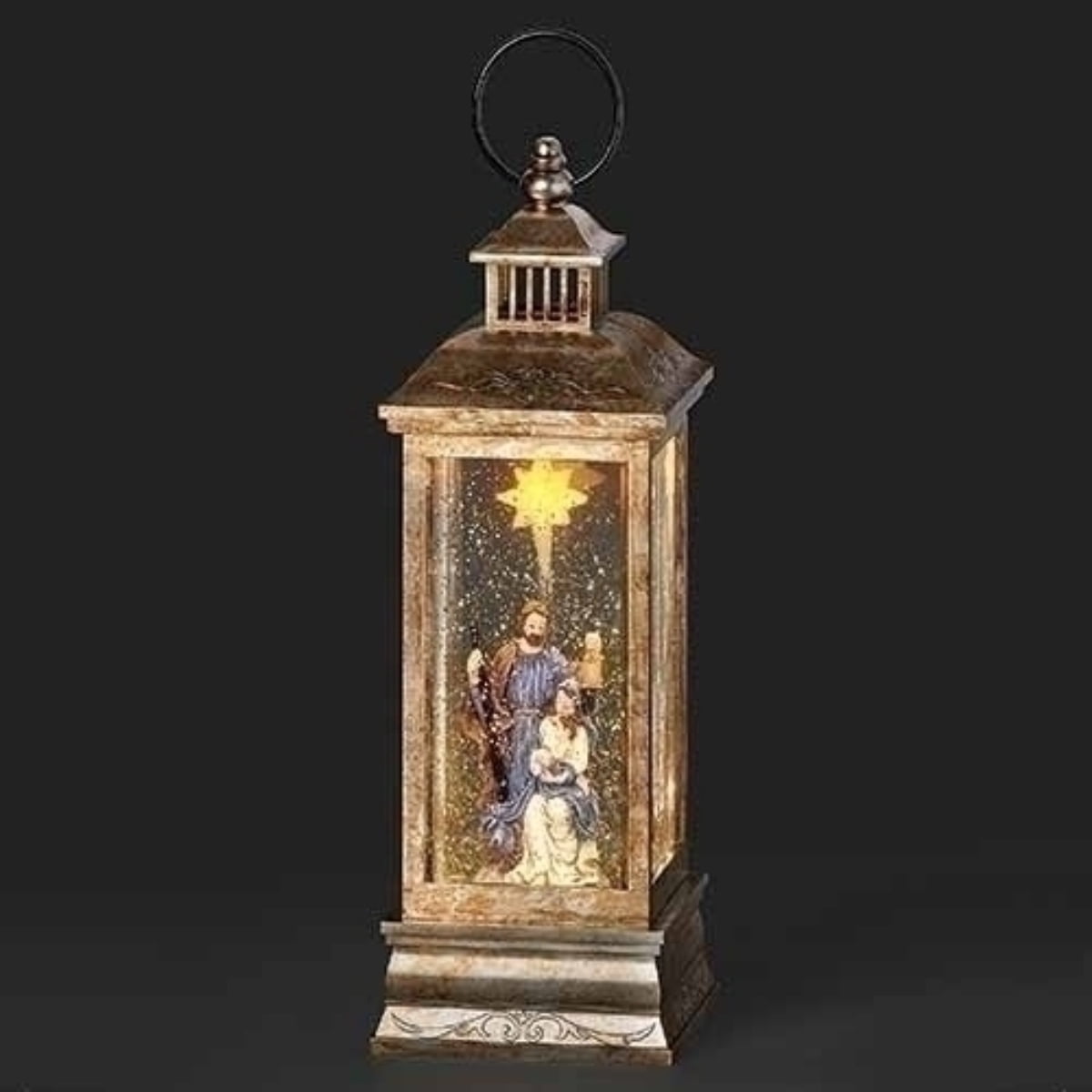 DOME HOLY FAMILY NATIVITY GLITTER LANTERN main image 0