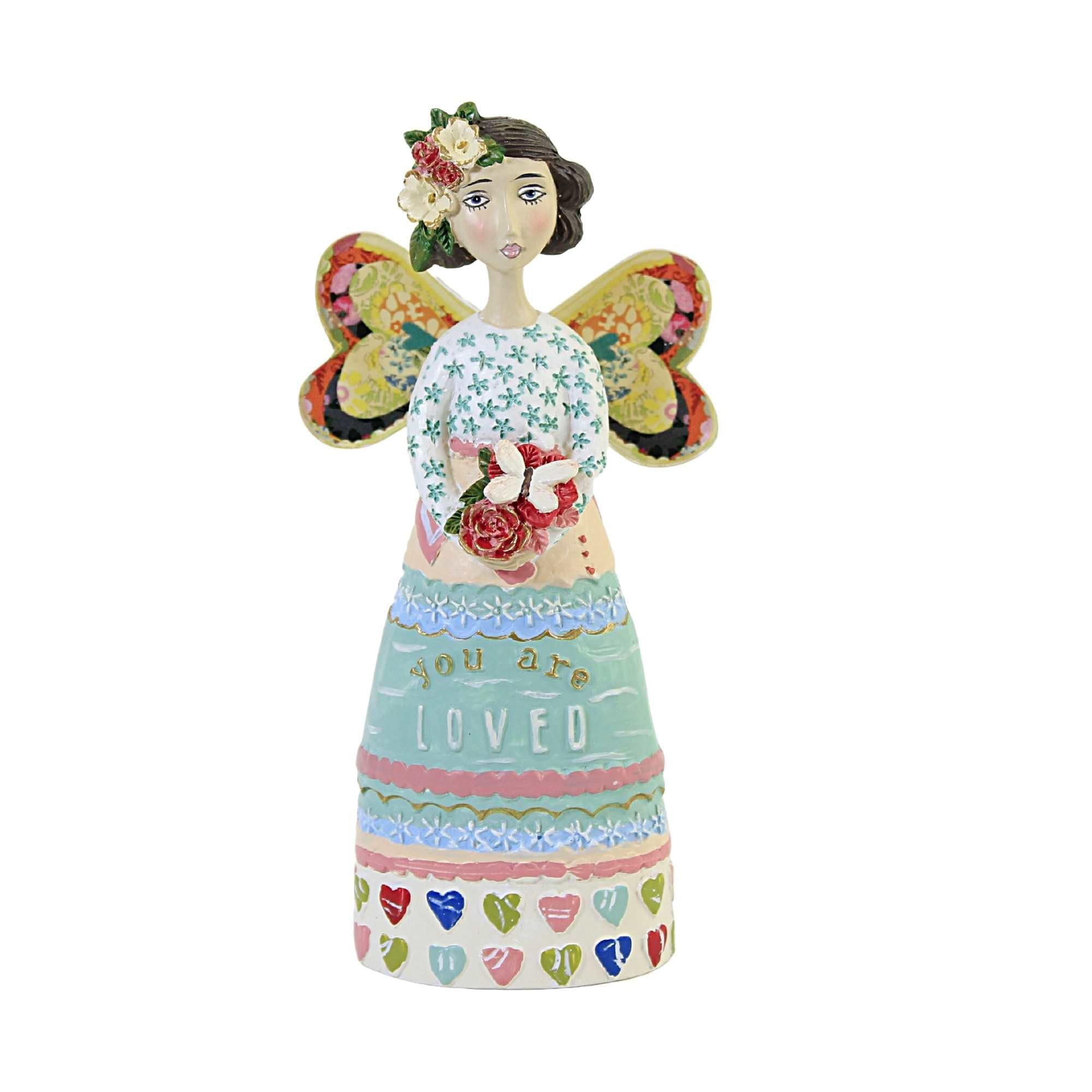 Roman 12552 You are Loved Angel Ornament by Kelly Rae Roberts, 5.25-Inches Height, Resin and Stone Mix