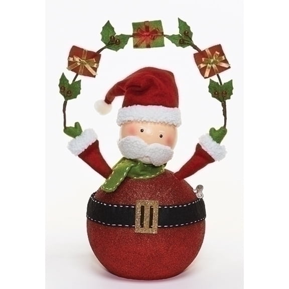 Roman 13" Red and Green Animated Santa Claus with Gifts Christmas Figurine