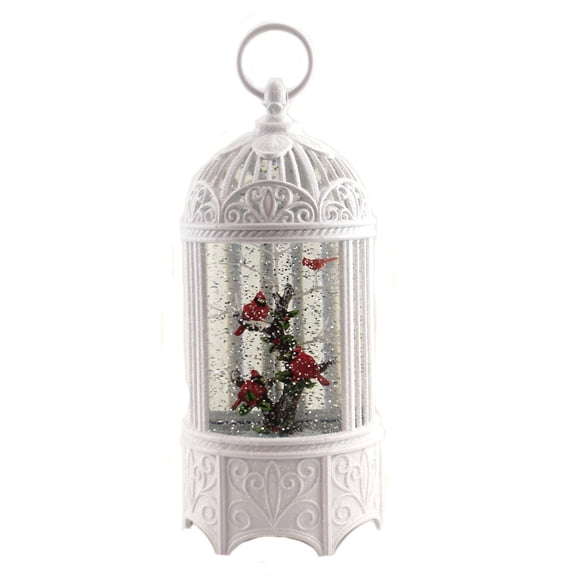 Christmas Birdcage Cardinal Led Swirl Plastic Tree Holly 133349