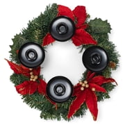 Roman 133830 Inc Advent Wreath with Pine and Poinsettia Candleholder, 14 inch, Multicolor