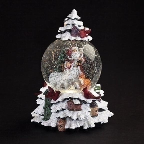 Roman 134365 Musical LED Swirl Dome Tree with Santa and Animals, 9-inch Height
