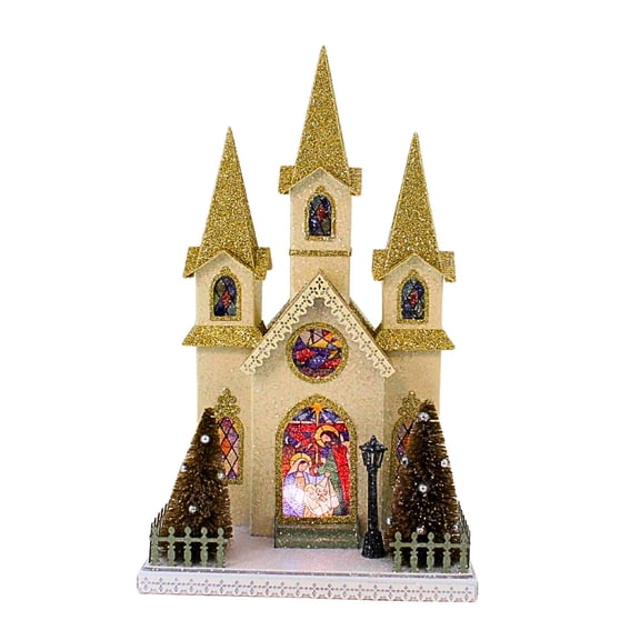 Roman 14.00In Lighted Church Stained Glass Windows, Cardboard, Lighted Religious 138606