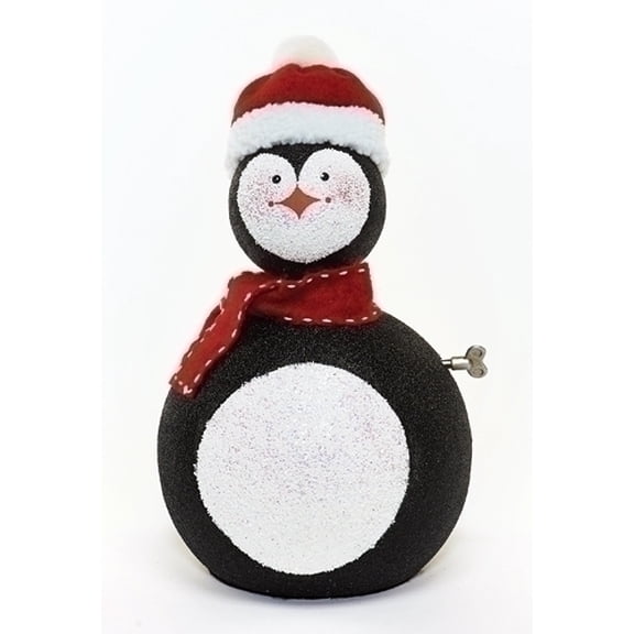 Roman 14" White and Black Musical Penguin Christmas Figurine