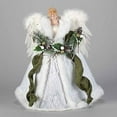 thumbnail image 1 of Roman 16" White and Green Angel Christmas Tree Topper, Unlit, 1 of 1