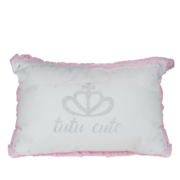 Roman 17.5" Ballerina Pink Glittered Tutu Cute Rectangular Throw Pillow