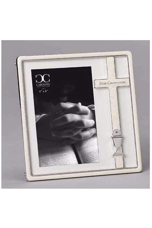 19816 First Communion Frame 4 x 6 with Cross and Chalice, 7.25 inch Height