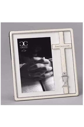 19816 First Communion Frame 4 x 6 with Cross and Chalice, 7.25 inch Height