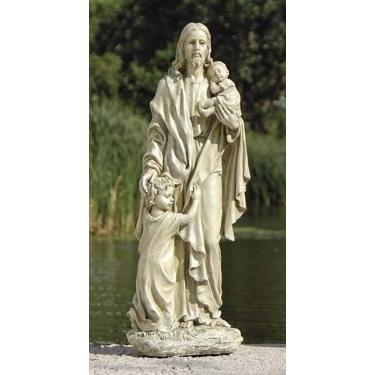 Roman Jesus with Children Outdoor Garden Statue - 24"