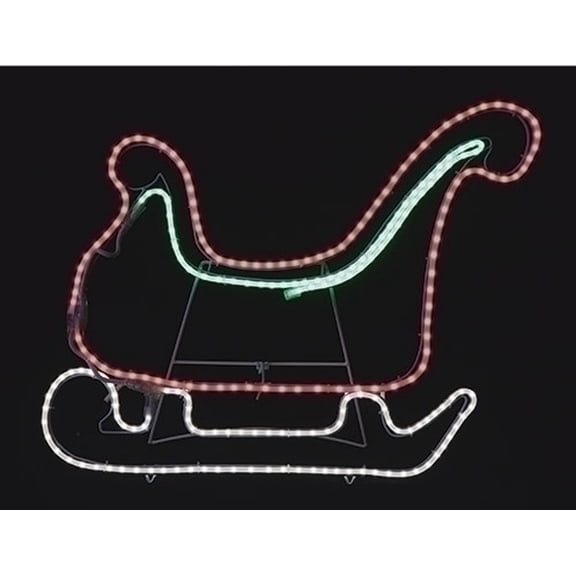 Roman 25" Red and Green LED Lighted Sleigh Silhouette Christmas Outdoor Decor