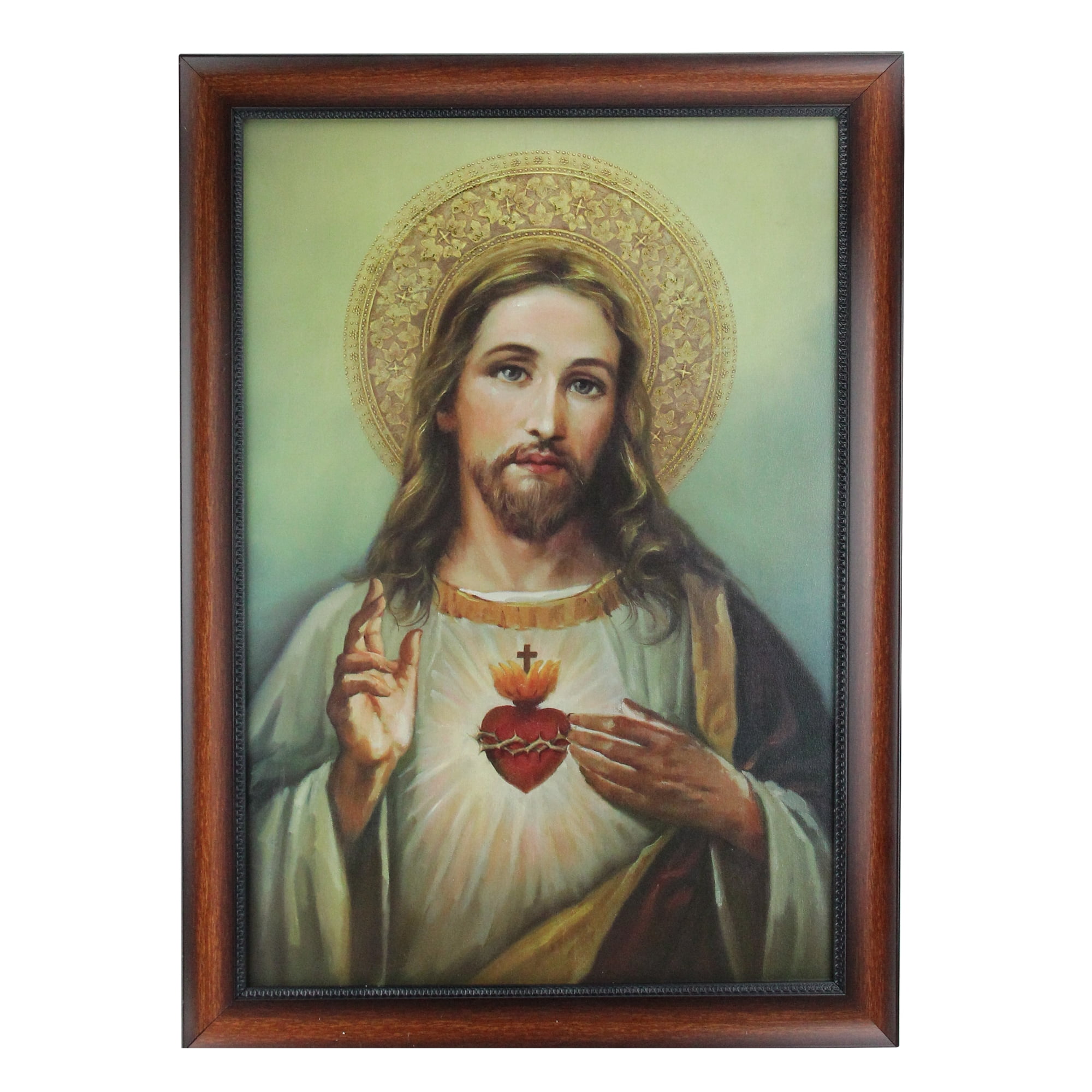 Sacred Heart Jesus Christ Framed Religious Portrait Art