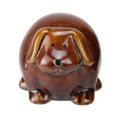 Roman 3.5 Pudgy Pals Floppy Eared Dark Brown Porcelain Doggy Table Top and Garden Figure