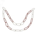 thumbnail image 1 of Roman 3' Red/Silver Loops Round Unlit Artificial Christmas Chain Garland, 1 of 2