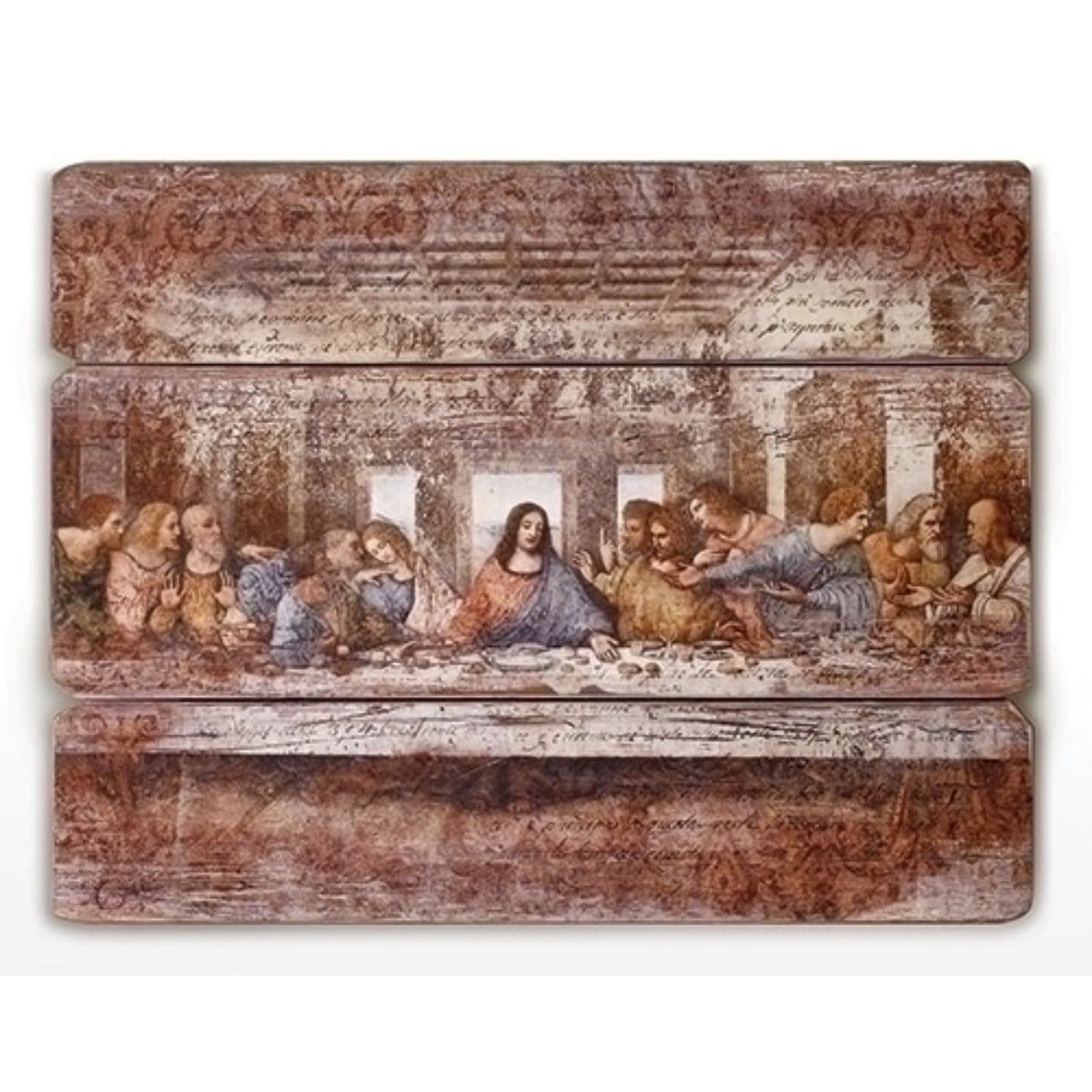 Rustic MDF Last Supper Plaque in Plank Style