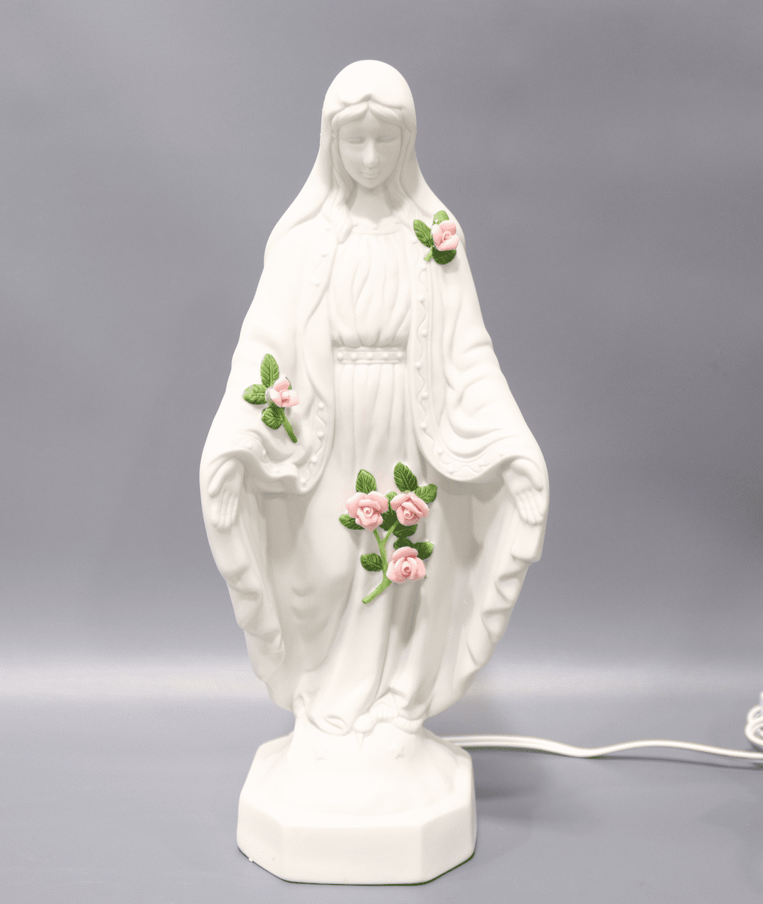 Roman 45434 - 12" Bisque Porcelain Electric Table Top Lady of Grace Night Light (45434)