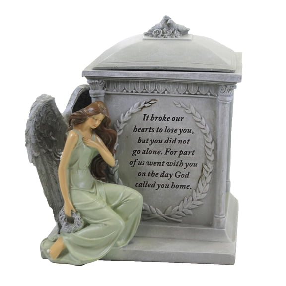 Memorial Box W/Angel - One Box 8.25 Inch, Polyresin - Bereavement Sympathy Loss 48476