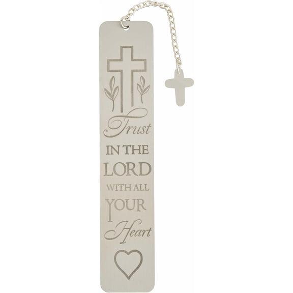 Roman, 5 H Trust in The Lord Metal Bookmark with Cross Charm