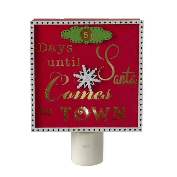 Roman Countdown to Santa Christmas Night Light - 5.5"