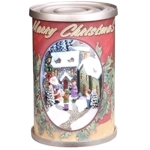 Roman 5" Red and White Retro Santa Claus Christmas Can Tabletop Decor