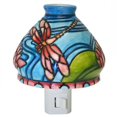 thumbnail image 1 of Roman 51418 - 4" Dragonfly  and  Water Lily Ceramic Shade Night Light (71814), 1 of 1