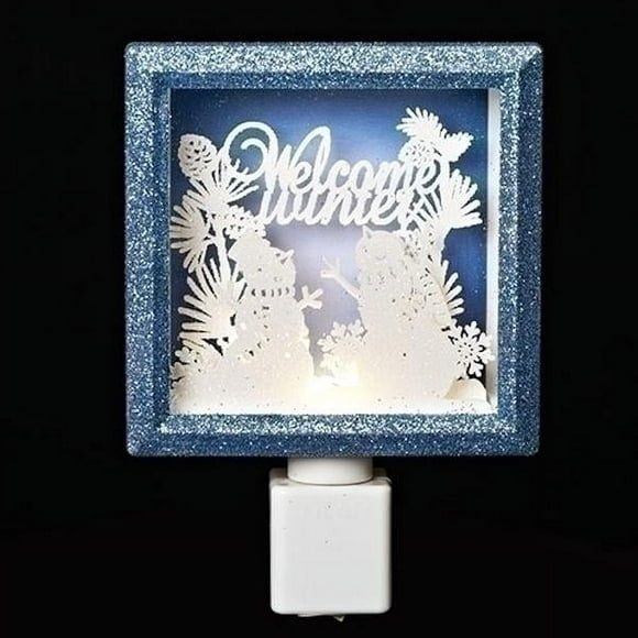 Home & Garden Snowman Shadow Box Night-Light Welcome Winter Christmas 164107