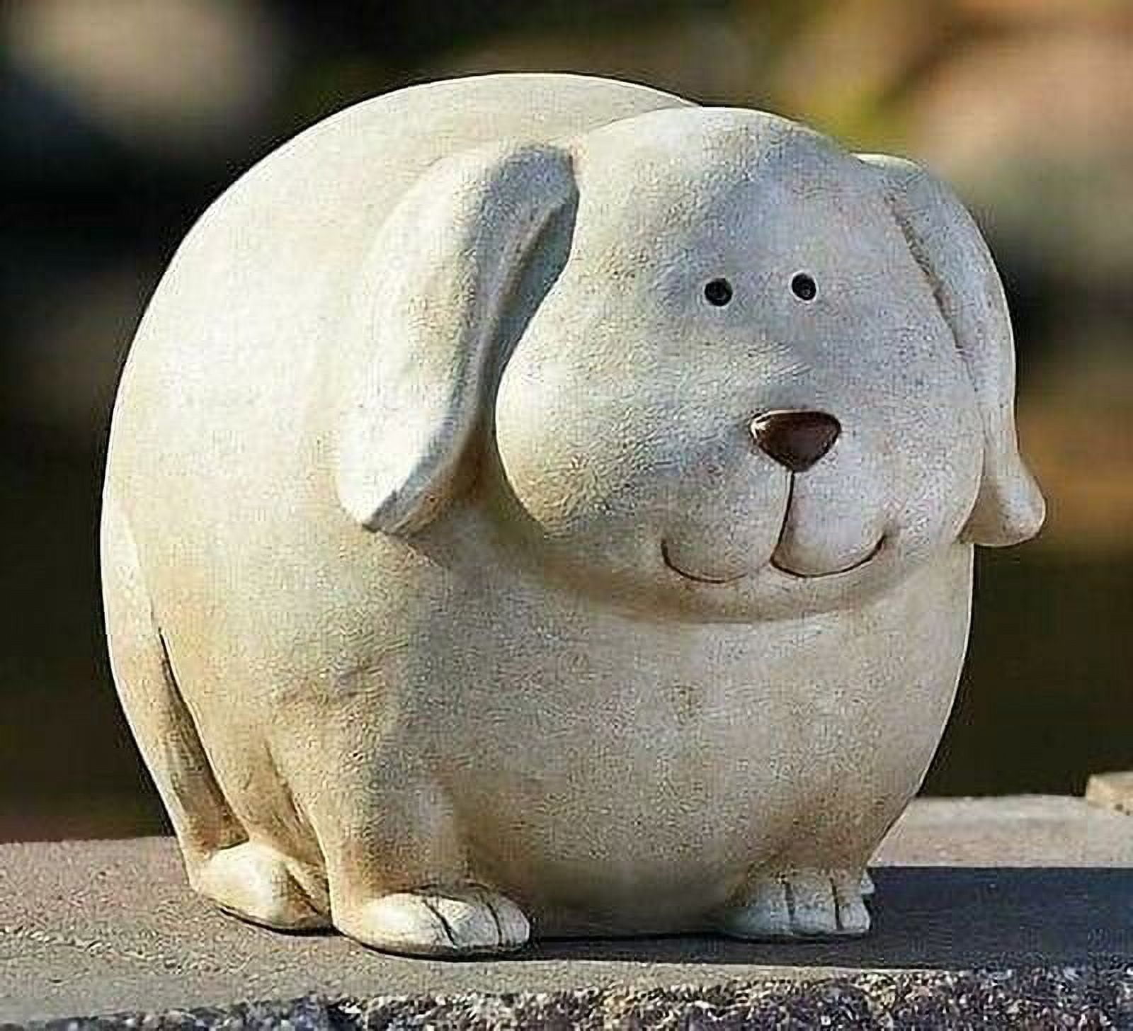 Light Brown Resin Pudgy Pals Dog Garden Statue