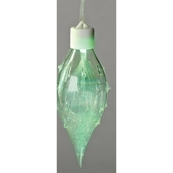 6.5" Fiber Optic Multi- Colored LED Iridescent Glass Christmas Finial Ornament