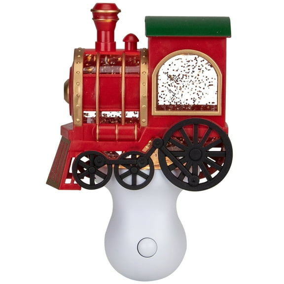 Roman Glittery Bubble Lamp Christmas Train Night Light - 6.5"
