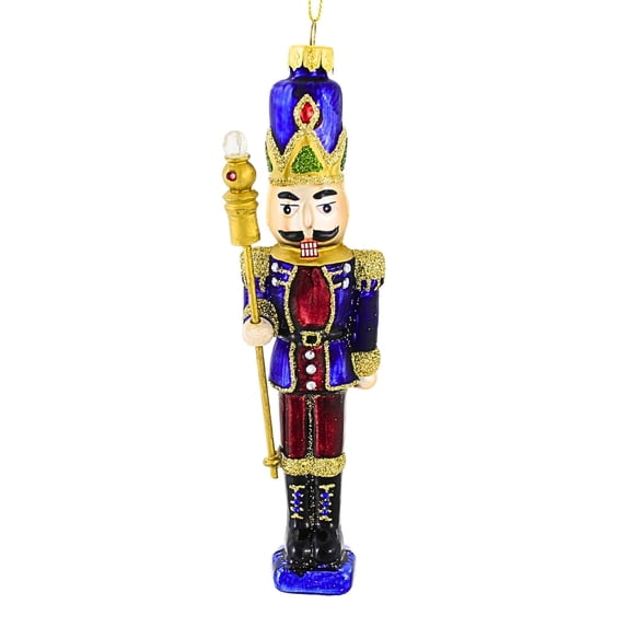 Roman 6.75In Nutcracker Ornament, Glass, Royal Soldier 135114 Blue