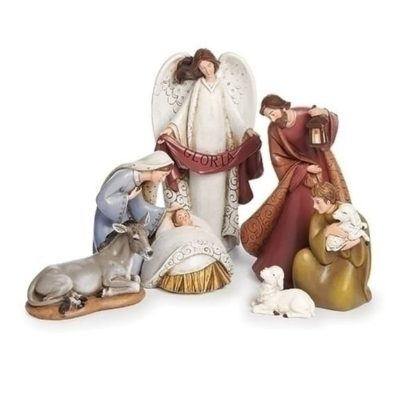 Roman 6-Piece Holy Family with Angel Religious Christmas Nativity Figurine Set 17.75"
