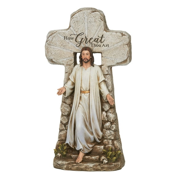 Roman 602007 Joseph Studio Jesus Rising Tomb Statue, 15-inch Height, White