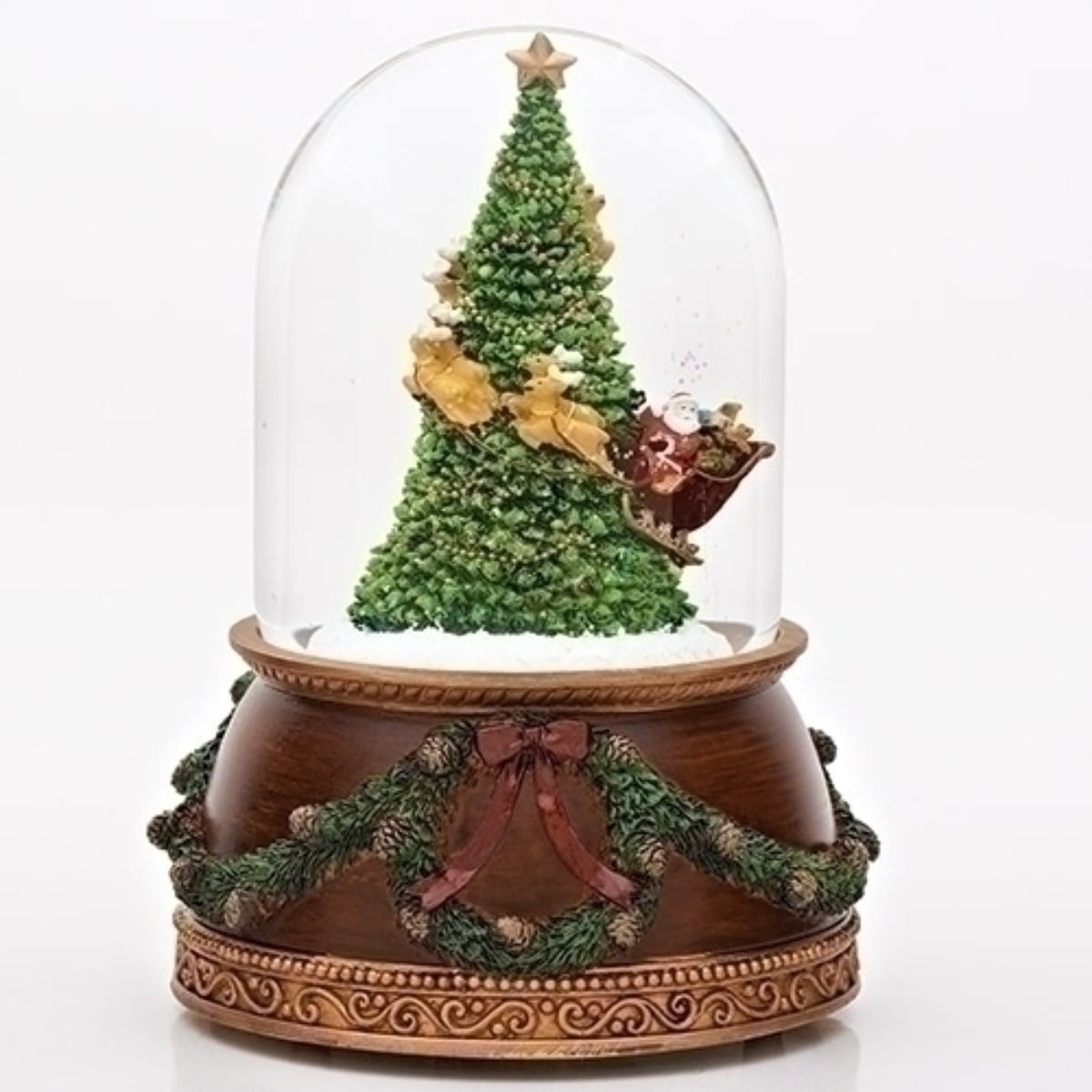 Santa Claus riding a sleigh Christmas gift exchange gift Christmas crystal  ball music box home decoration