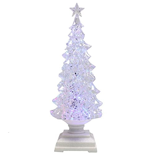 Roman 78230 - 12.5"H LED SWIRL TREE, SQUARE BASE BATT N/INCL PORT/CORD Christmas Figurine Ornament