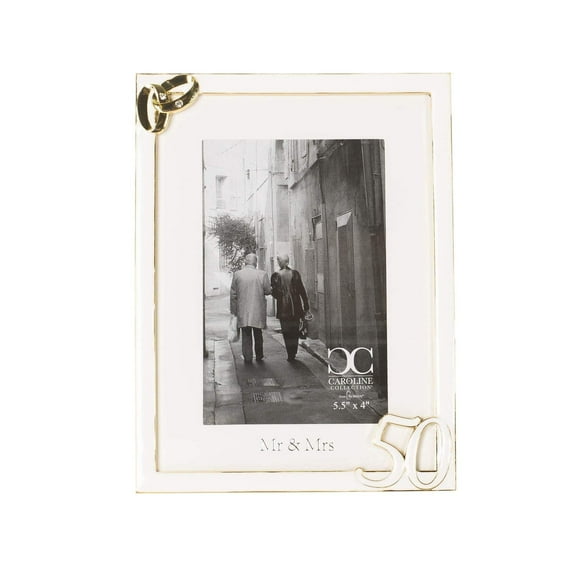 Roman 8"H 50th Anniversary Wedding Bands Frame by Caroline Collection, 4" x 6" Photo