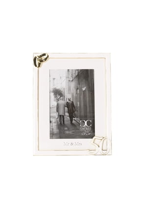 8"H 50th Anniversary Wedding Bands Frame by Caroline Collection, 4" x 6" Photo