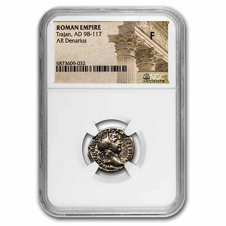Roman AR Silver Denarius Emperor Trajan (98-117 AD) Fine NGC