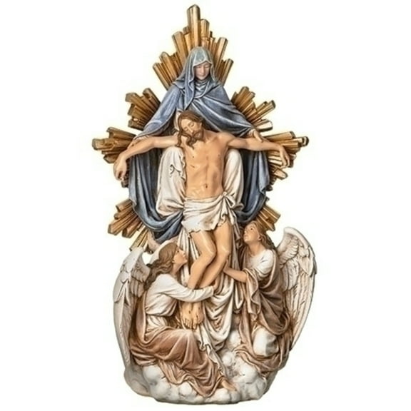 Roman Angel with Christ Figurine, 13.25-inch Height