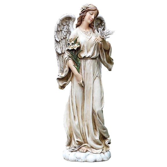 Joseph's Studio Angel with Dove Garden Statue 24.5" Tall Religious Outdoor Dcor Inspirational Resin Yard Sculpture for Garden or Memorial