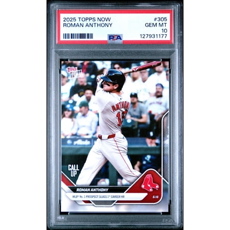 Roman Anthony 2025 Topps Now 1st Career Home Run Baseball Rookie Card #305 Graded PSA 10 Cert #127931177