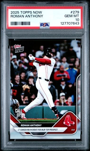 Roman Anthony 2025 Topps Now Debut Rookie Card #279 PSA 10 Gem Mint