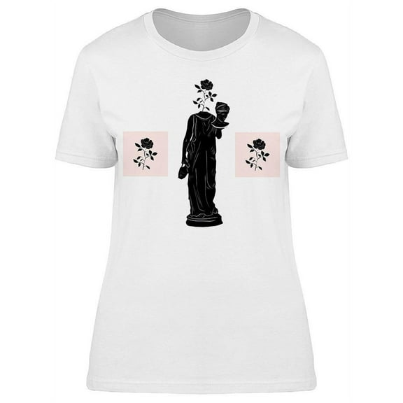 Roman Antique Sculpture Rose T-Shirt Women -Image by Shutterstock, Female Medium