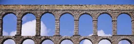 Roman Aqueduct Segovia Spain Canvas Art - Panoramic Images (36 x 12)