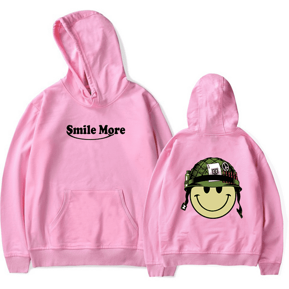 Roman Atwood Smile More Hoodie Men's Hip Hop Printing Pullover Hooded Sweatshirts